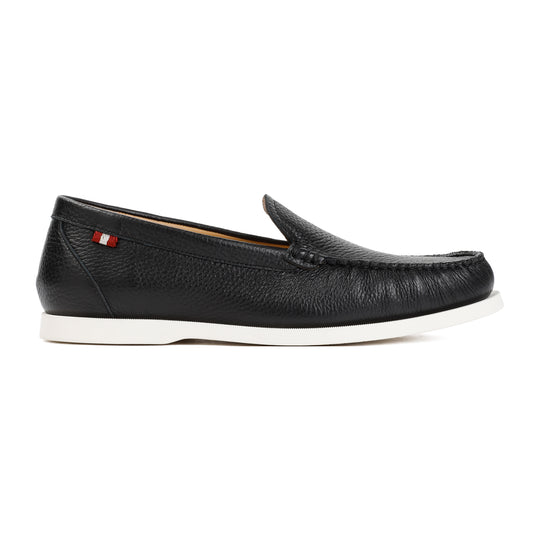 Black Grained Deer Leather Nadim Mocassin