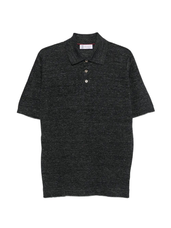 Polo In Maglia Di Lino E Cotone