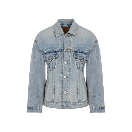 Light Indigo Hourglass Cotton Jacket