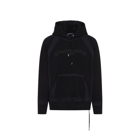 Black Cotton Stichwork Hoodie