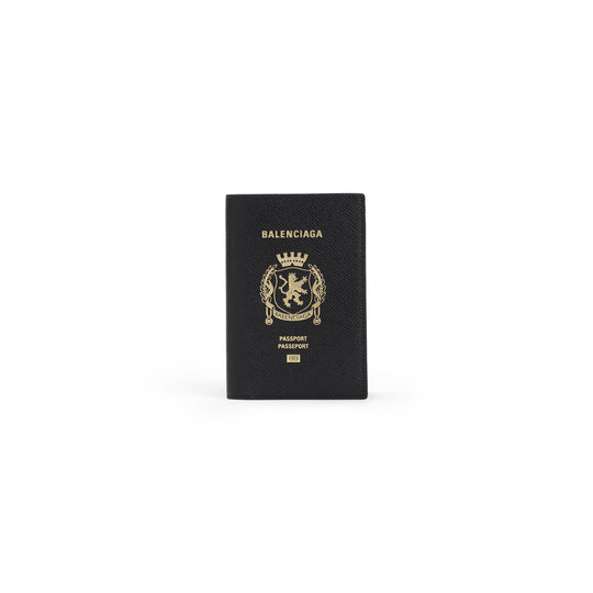 Black Leather Passport Holder
