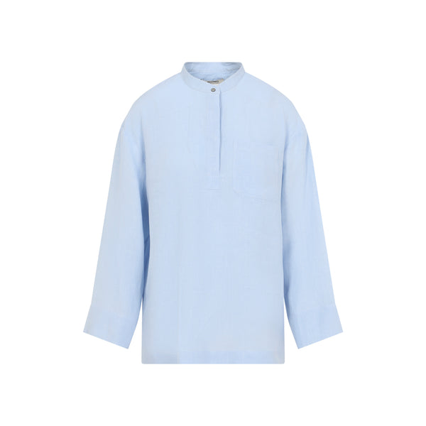 Light Blue Breeze Linen Cantico Korean Shirt