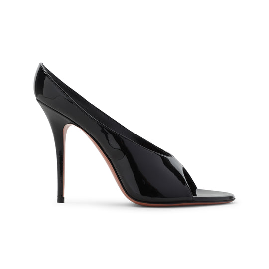 Black Patent Leather Muaddi Anok 105 Slippers