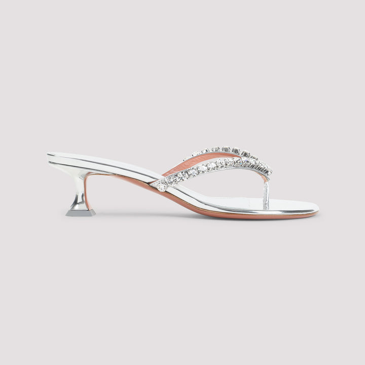 Amina Muaddi Sandali - Metallic | 238e4cb77417d0751379ad2a457f014aa565f8be