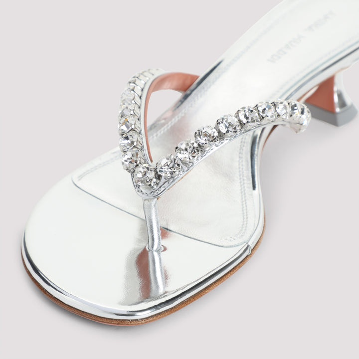 Amina Muaddi Sandali - Metallic | 71baf8582e1d9bd15e52a87201c100be18508cfd