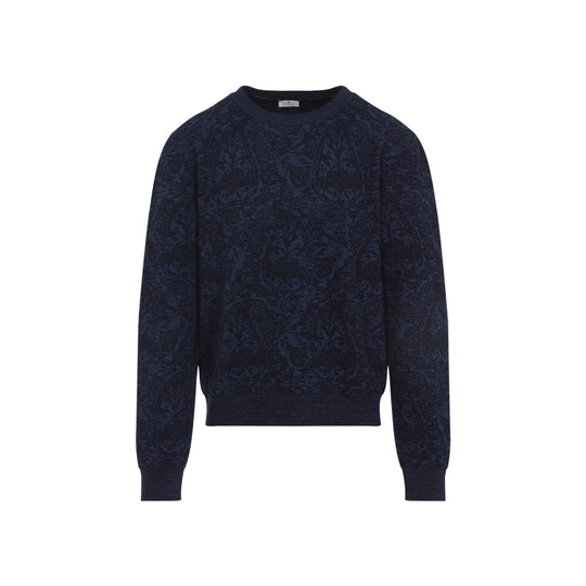 Grey Cotton Crewneck Sweater