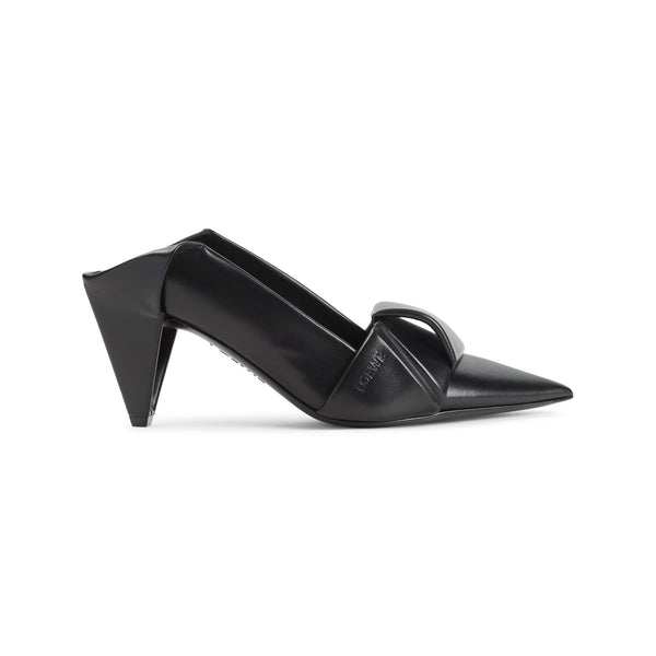 Black Origami Flap Back Pumps