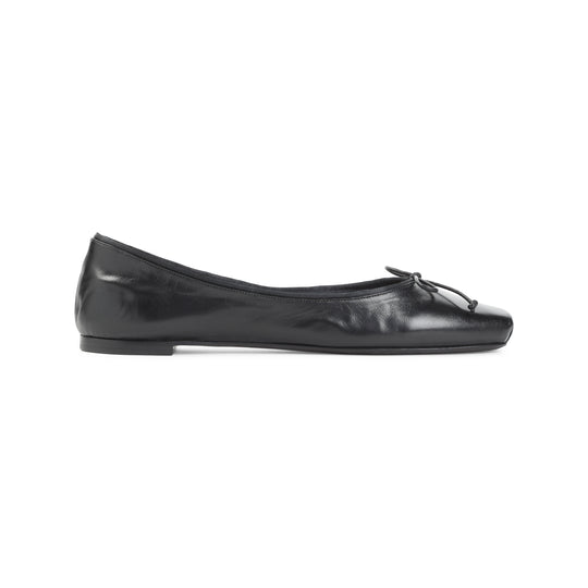 Black Lamb Leather Charlotte Ballerina