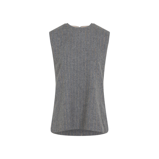 Grey Wool Sleeveless Shift Top