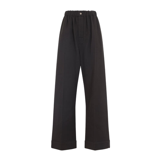 Bark Brown Wool Pyjama Trousers
