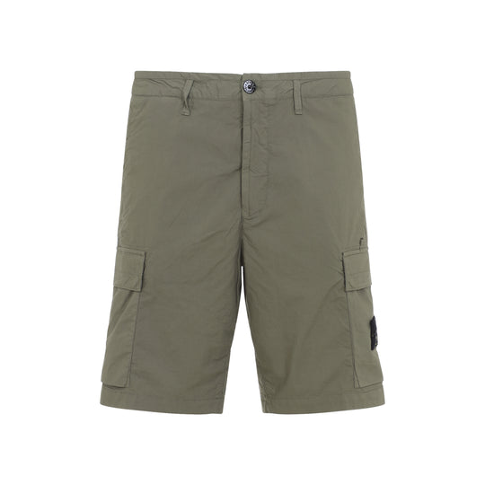 Military Green Cotton Shorts
