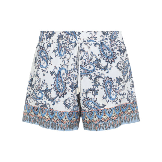 Light Blue Roma Polyester Swim Shorts