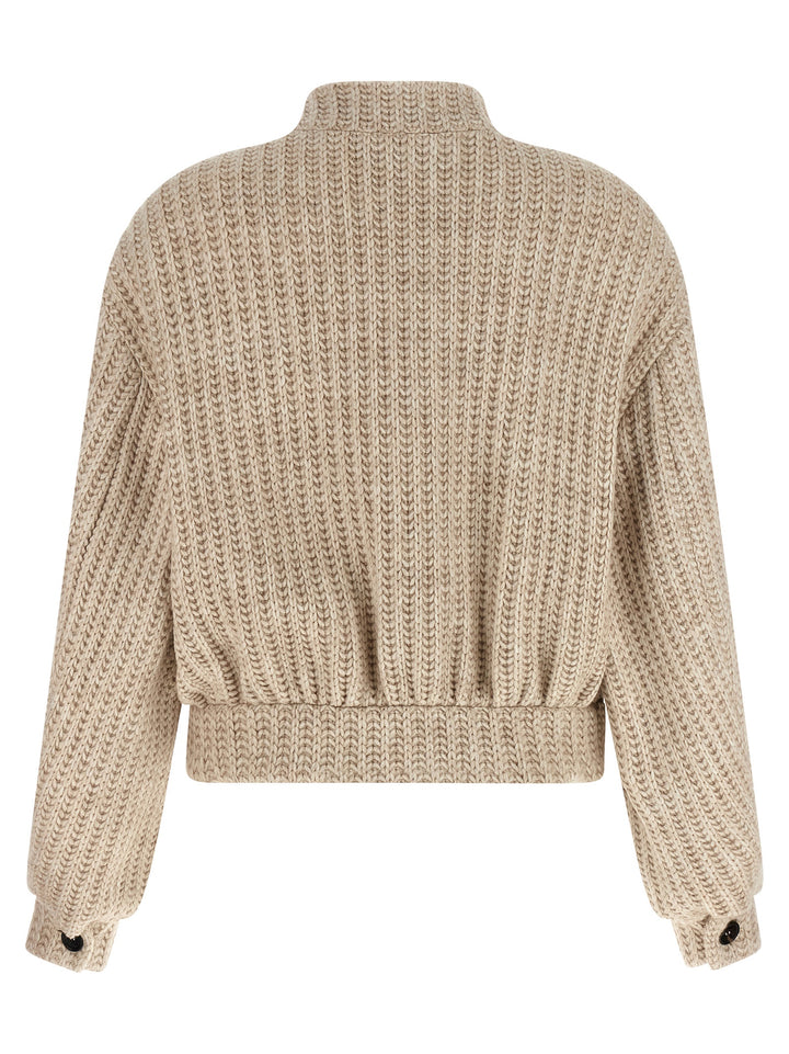 Giuseppe Di Morabito Wool Bomber Jacket Puffer Jackets - Beige | c0db23320be8375050d1ac0e84360375965c8490