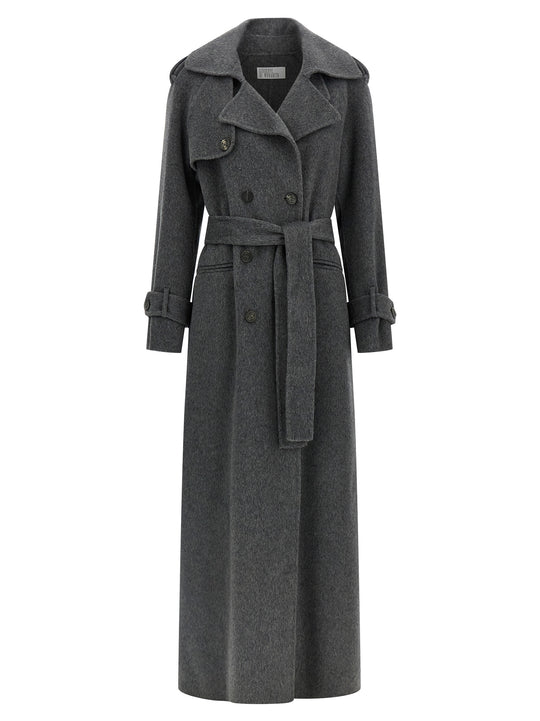 Long Coat Trench E Impermeabili Grigio