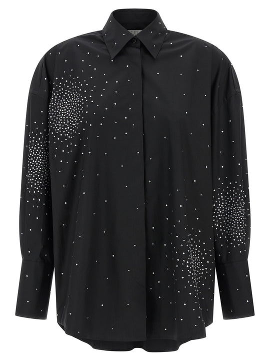 Rhinestone Shirt Camicie Nero