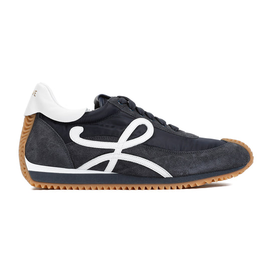 Dark Navy Flow Runner Suede Leather Sneakers