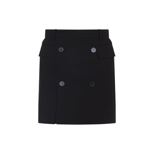 Black Tailored Mini Skirt