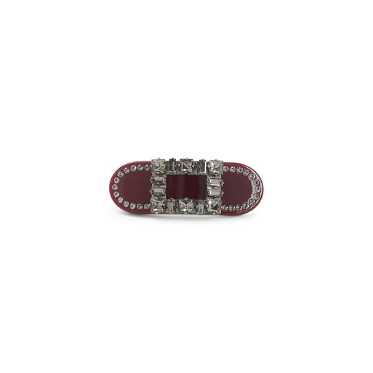 Dark Bordeaux Acetate Tres Strass Hair Clip