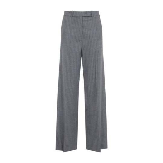 Grey And Brown Brickell Striped Wool Pants