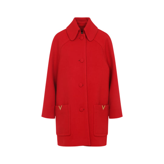 Red Virgin Wool Coat