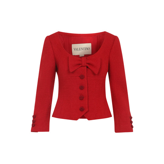 Red Tweed Virgin Wool Jacket