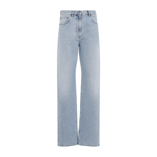 Light Blue 5-Pockets Cotton Jeans