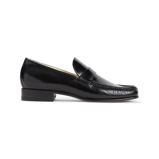 Black Calf Leather Loafers