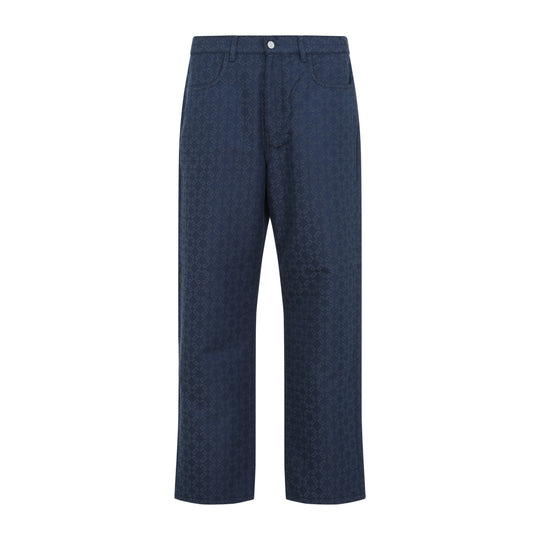 Grey Blue Cotton Pants