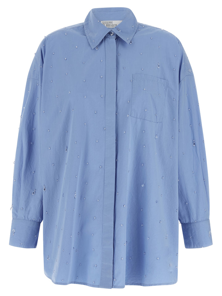 Giuseppe Di Morabito Crystal Shirt Camicie - Celeste | d06e7f5ab3085302d4c6cf78681cba8428fb394c