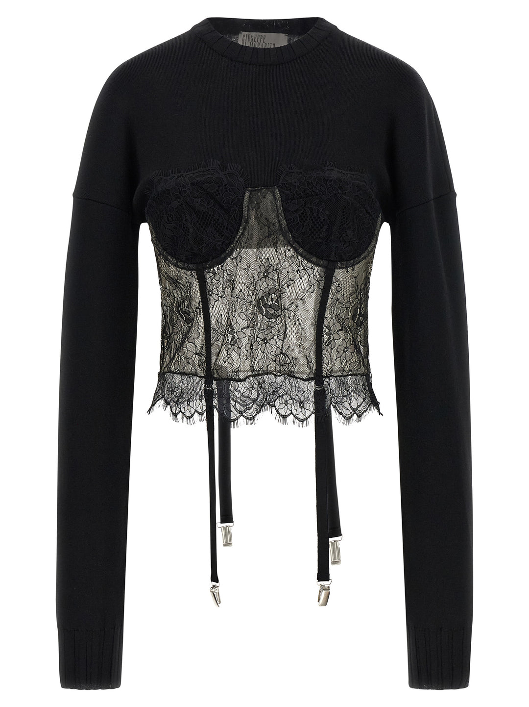 Giuseppe Di Morabito Lace Insert Sweater Maglioni - Nero | b8915f769b5b83460e4ee64be6c3ec21c7f42cd3