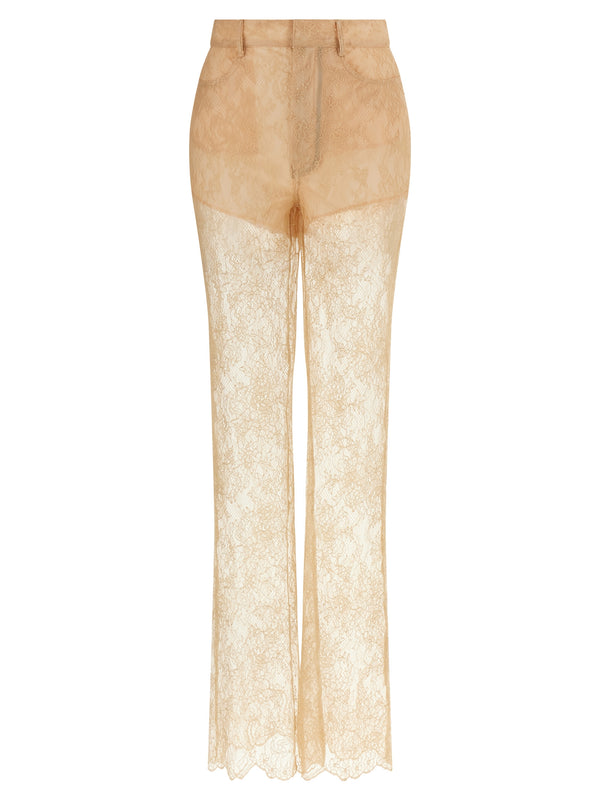 Lace Trousers Pantaloni Rosa