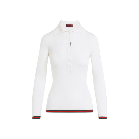White Web Cashmere Polo