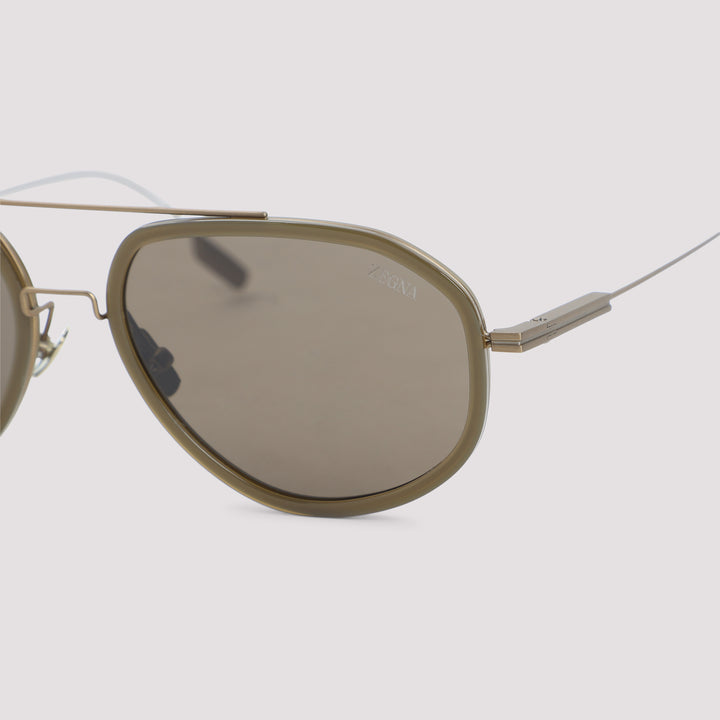Zegna Eyewear Occhiali da Sole - Marrone | 768d395f14640db1227f26246270a2c8f691c0e6