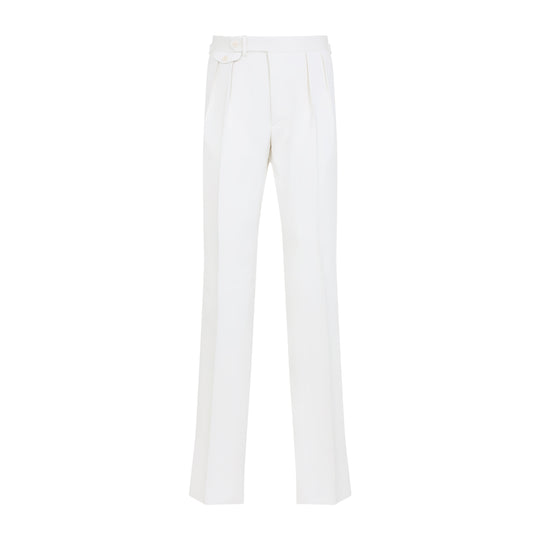 Cream White Silk Pants
