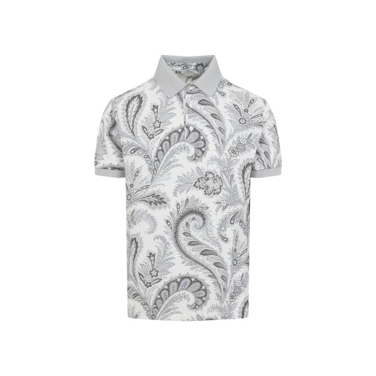 Pinted Grey Cotton Roma Polo