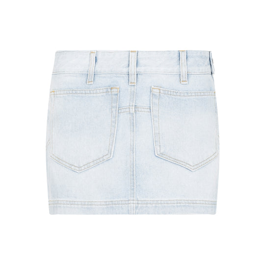 Sky Blue Abra Mini Denim Skirt