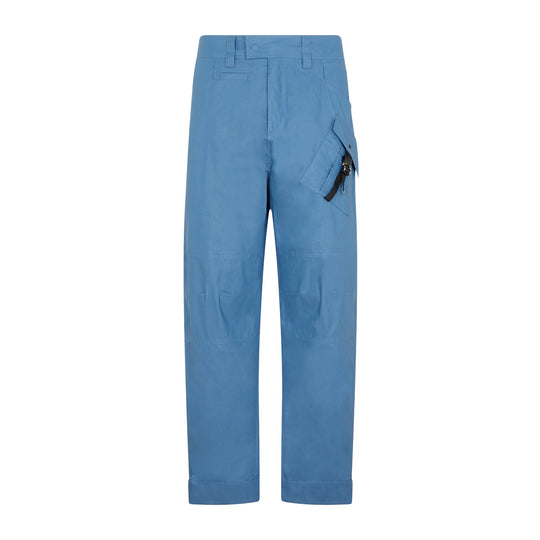Blue Cotton Cargo Pants