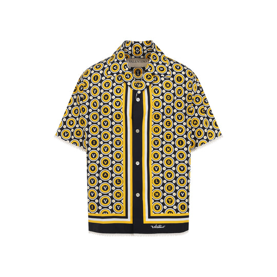 Yellow And Black Bowling Cotton Shirt