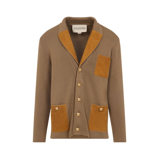 Light Brown Virgin Wool Cardigan