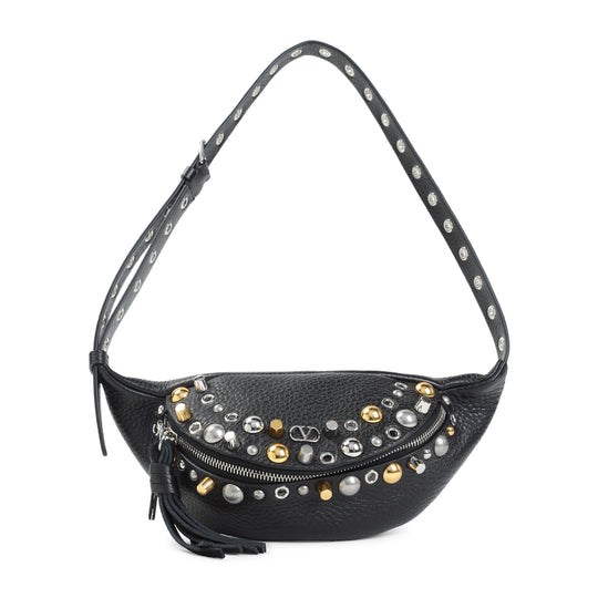 Black Calf Leather Nellcote Belt Bag