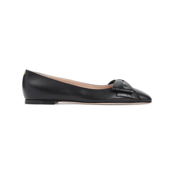 Black Leather Bowow T.05 Ballerina