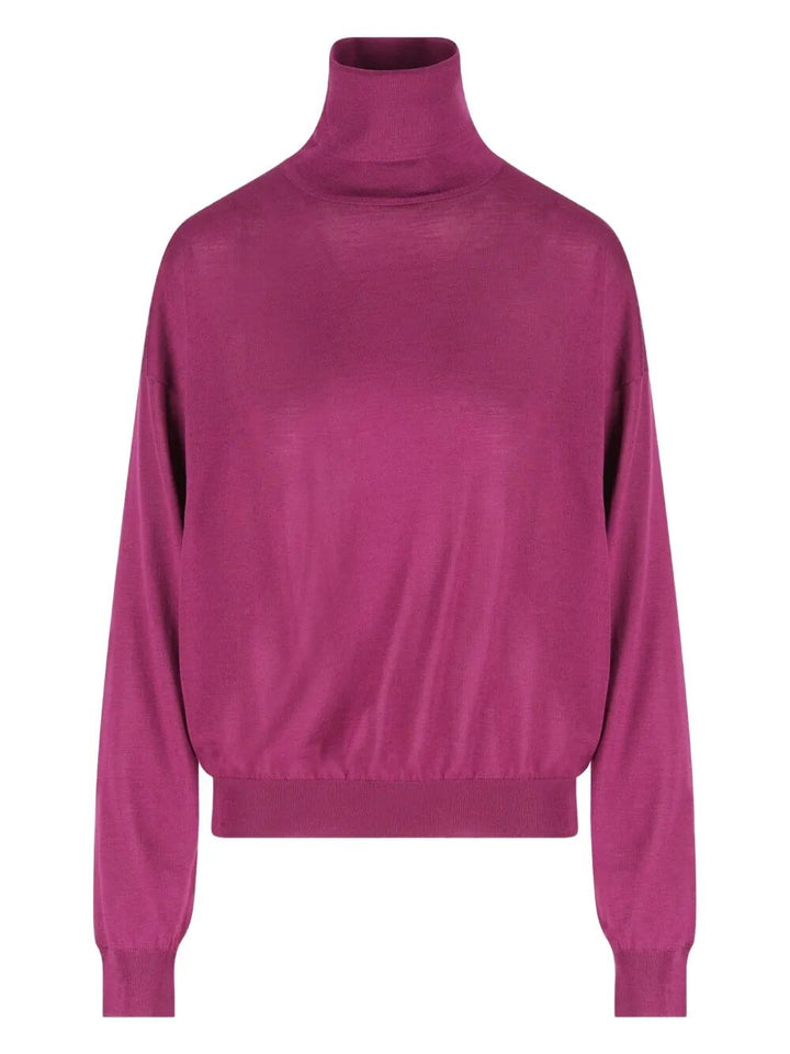 Saint Laurent Paris Turtle neck - Pink & Purple | 803320b2830d80c041ef3e9331f31189151d3e82