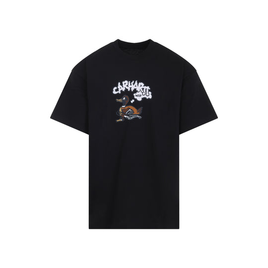 Black S/S Duck Cotton T-Shirt