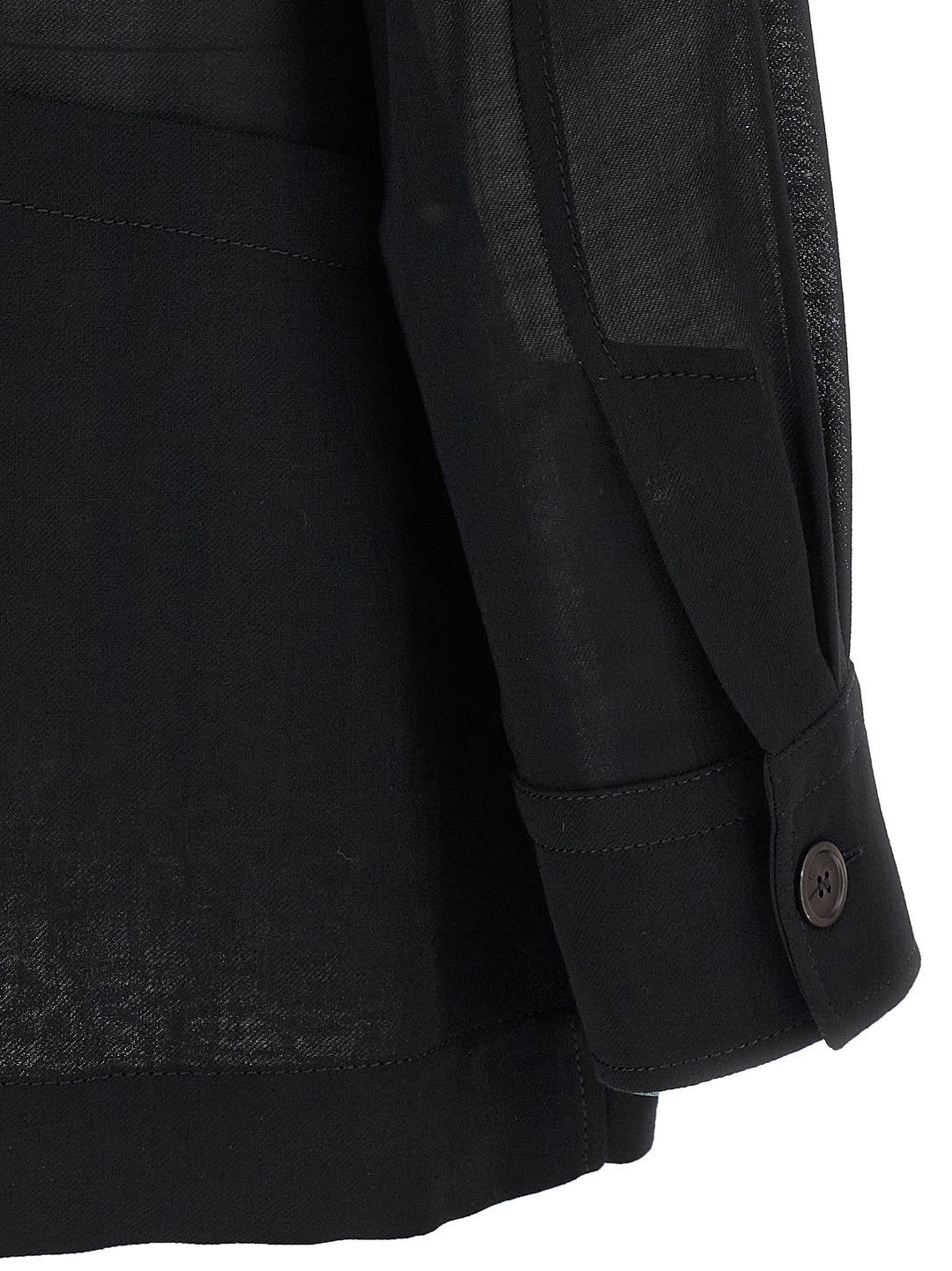Ferragamo Semi-Sheer Wool Jacket Camicie - Nero | b95755882d0aa0963e50b527d5aa74b76aab66de