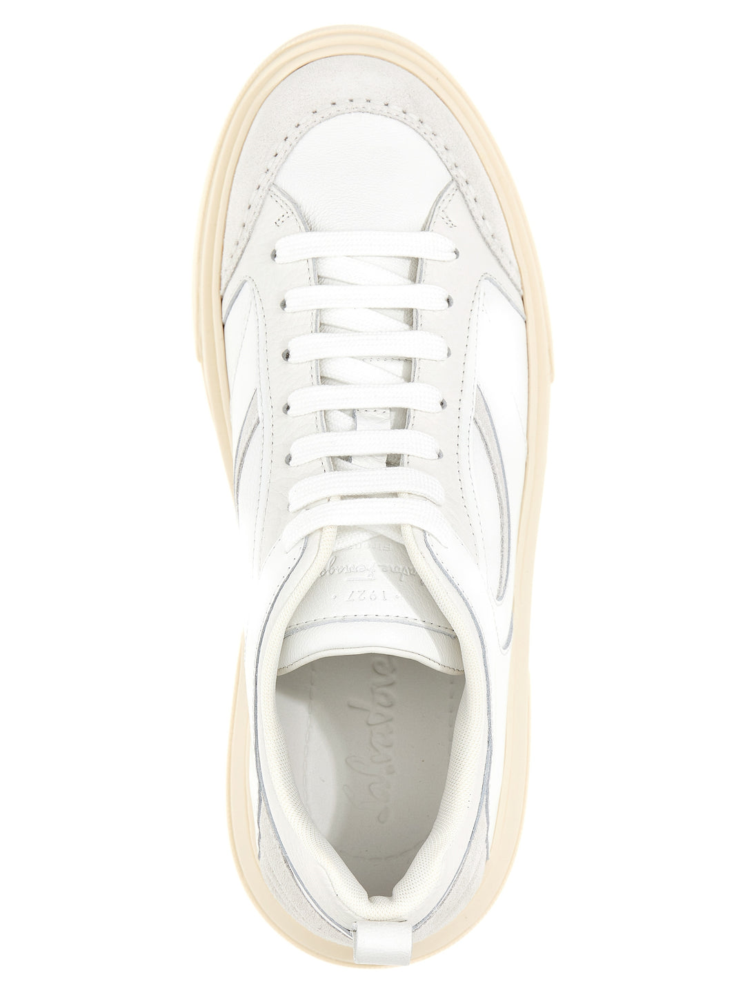 Ferragamo Cassina Mix Sneakers - Bianco | 52adc740753ee50ea41b2e1d1021a49244fcfeee