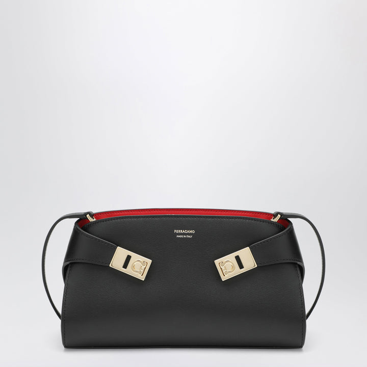 Ferragamo Hug Black/Red Calfskin Mini Sac Bandoulière