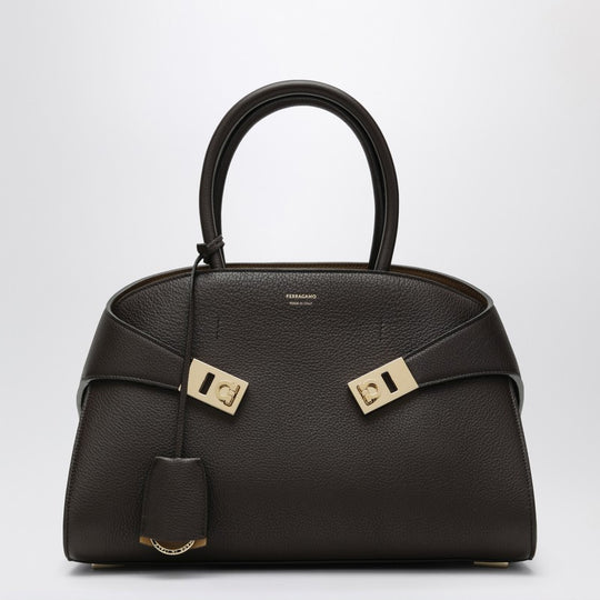 Hug M Handbag In Brown/Ochre Leather