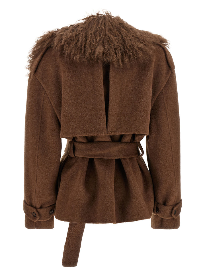 Giuseppe Di Morabito Shearling Neck Coat Trench e Impermeabili - Marrone | 790a4d4daa16360cbac7aed8c8235a8fe24d1a8b