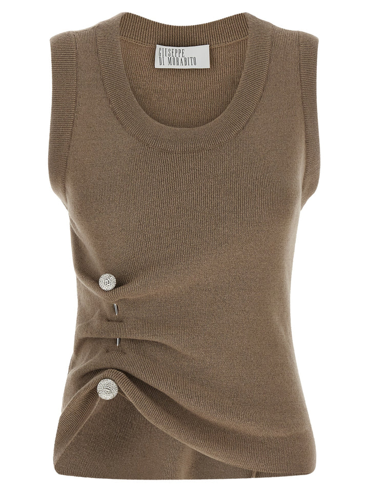 Giuseppe Di Morabito Jewel Brooch Top Top - Beige | 11307e61aff89f69a66d075b16e1275afced3efc
