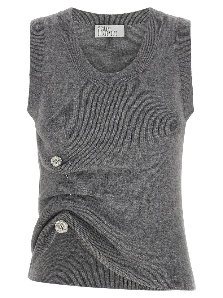 Giuseppe Di Morabito Jewel Brooch Top Top - Grigio | 23db09509fa9073ea6b1c1051c33000d9f8f9681